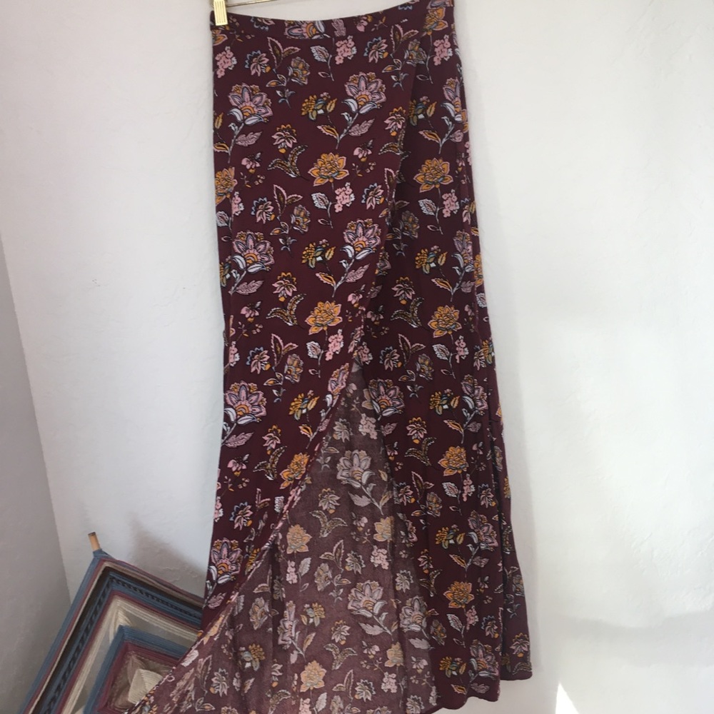 🌿 Arnhem Look Side Slit Maxi Skirt Fall Floral